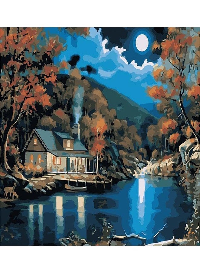 Retailio مجموعة ريتيليو للرسم بالأرقام على قماش الزهور، مناسبة للأطفال والفتيات والكبار والمبتدئين، مقاس 16 × 20 بوصة، مجموعة الرسم الزيتي بدون لهب، هدية (منظر طبيعي 1) - Image 1